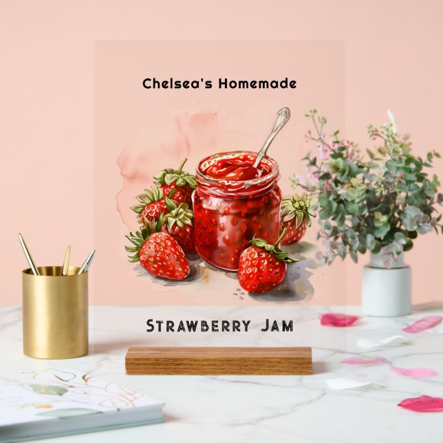 Señal Acrílica Rústica fresa casera Jam Mason Jar (Boda)