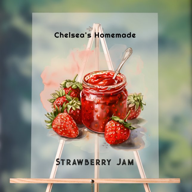 Señal Acrílica Rústica Fresa Casera Jam Mason Jar Frosted (Neutral )