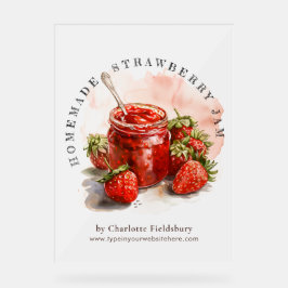 Señal Acrílica Rústico mercado casero de frutillas para agriculto