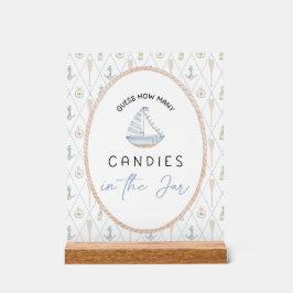 Señal Acrílica Sailboat Baby Shower Games - Candy Jar Guessing 
