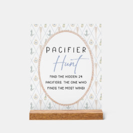 Señal Acrílica Sailboat Baby Shower Games - Pacifier Hunt