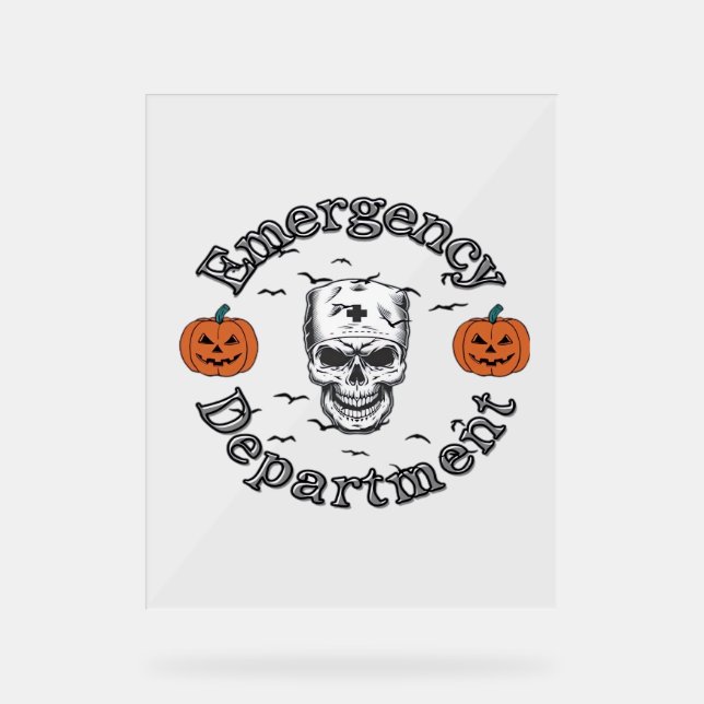 Señal Acrílica Sala Del Departamento De Emergencia Er Enfermera S (Anverso)