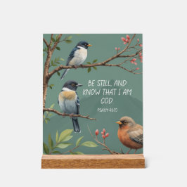 Señal Acrílica Salmo 46:10 Biblia cristiana Verse Image