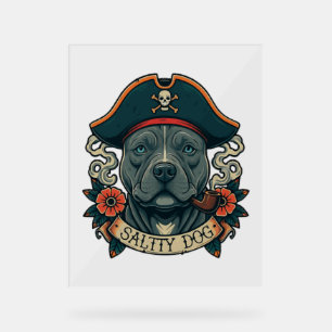 Señal Acrílica Salty Dog Pitbull
