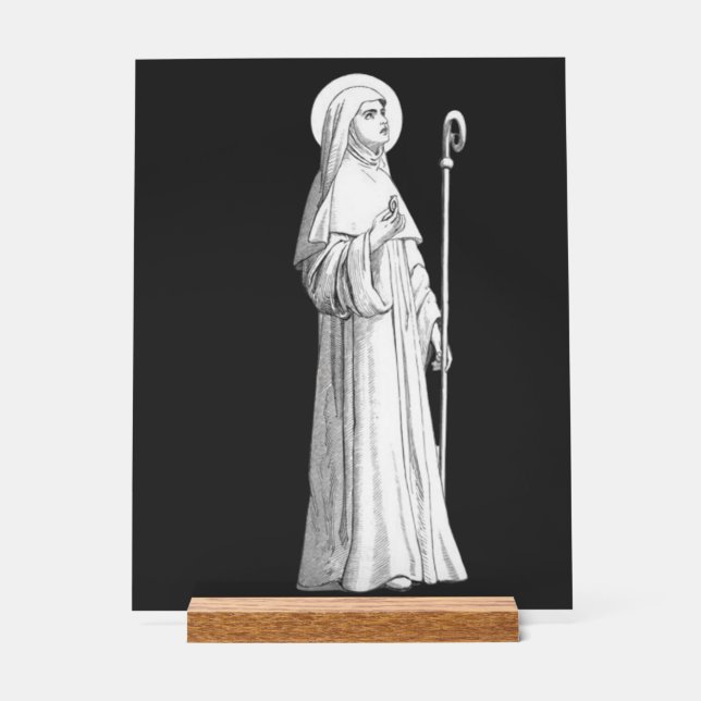 Señal Acrílica Santa Catalina de Siena Virgen (Anverso)