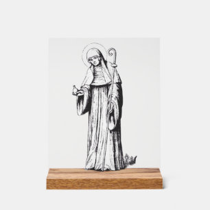 Señal Acrílica Santa Walpurga misionera medieval anglosajona