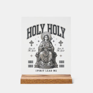 Señal Acrílica Santo Santo Grabado Vintage Diseño de Camiseta Rel