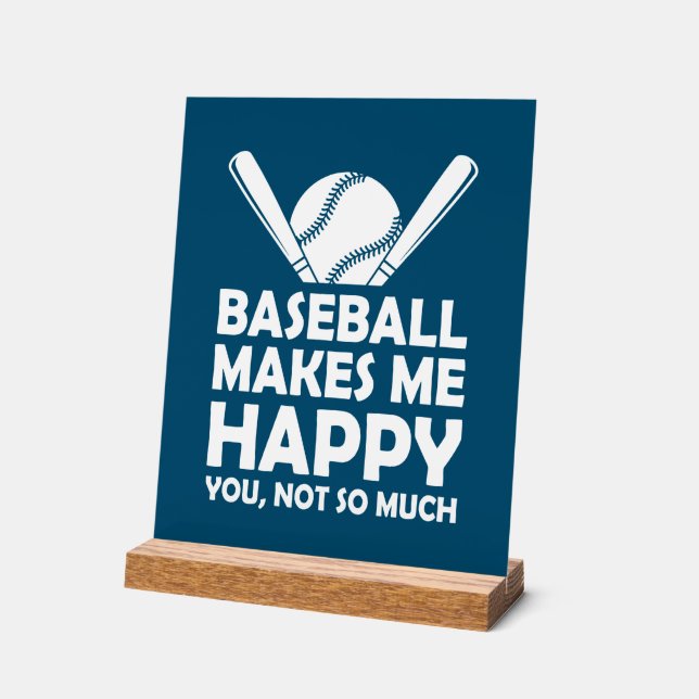 Señal Acrílica Sarcasmo gracioso Arte de deportes de béisbol (Ángulo)