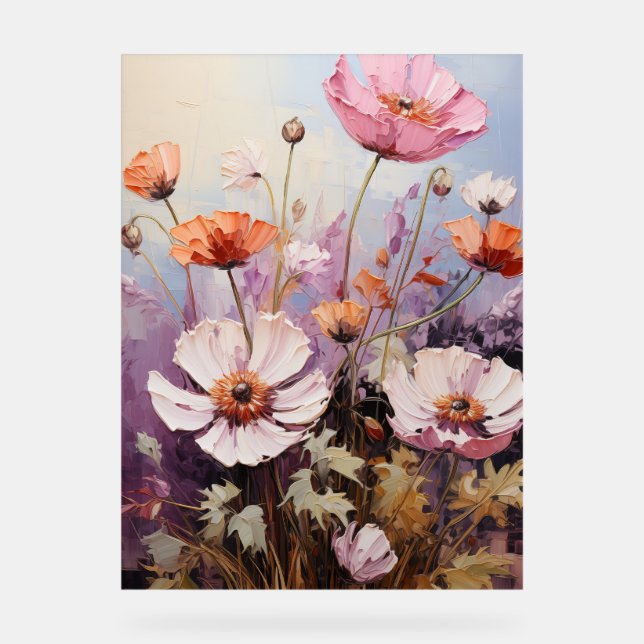 Señal Acrílica Scabiosa - Impasto Floral (Anverso)