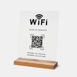 Señal Acrílica Scan to Connect | QR Code Wifi Login