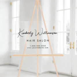 Señal Acrílica Script de firma estilo nombre de negocio