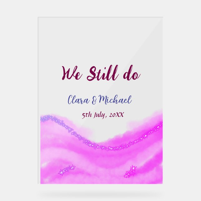 Señal Acrílica Seguimos haciendo brillo purpurina de color púrpur (Anverso)