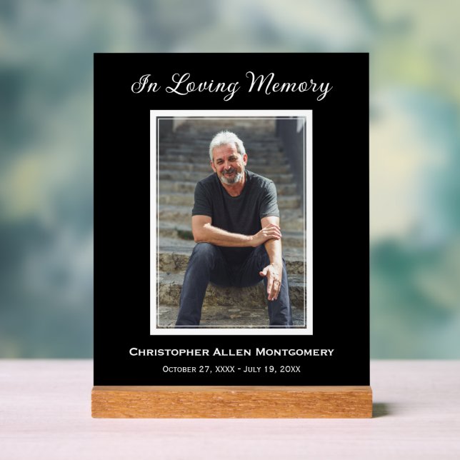 Señal Acrílica Sencilla foto funeral (Neutral )