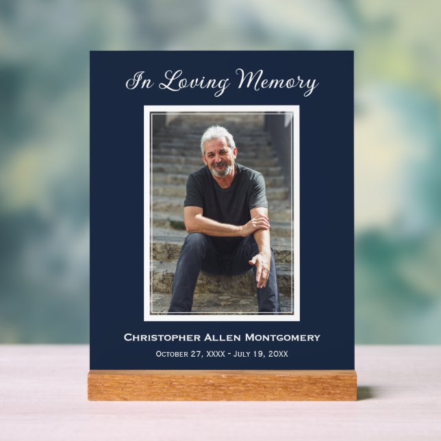 Señal Acrílica Sencilla foto funeral (Neutral )