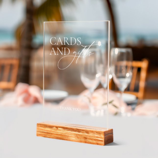 Señal Acrílica Sencillas tarjetas de matrimonio para elefantes y  (Simple Eleagnt Wedding Cards & Gifts Acrylic Sign)