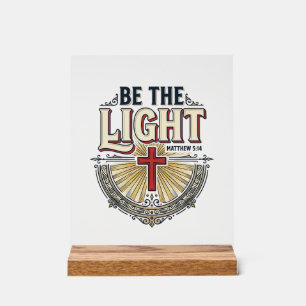 Señal Acrílica Ser La Luz Diseño de Camiseta Cristiana Vintage_1