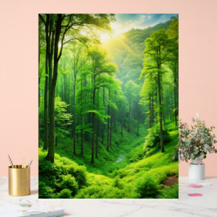 Señal Acrílica Serene Forest Glow" Wall Art.