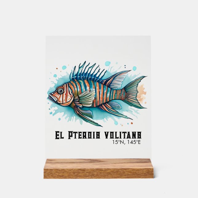 Señal Acrílica Serie Acuarela: Pez León (Anverso)