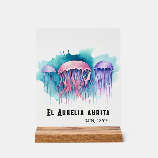 Señal Acrílica Serie de Acuarela: Medusas (Anverso)