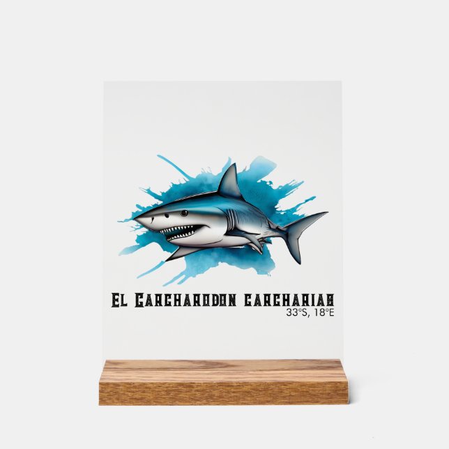Señal Acrílica Serie de Acuarela: Tiburón (Anverso)