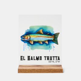 Señal Acrílica Serie de Acuarela: Trucha/Salmón