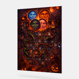 Señal Acrílica Serpientes y escaleras de Halloween góticas pared