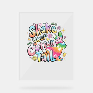 Señal Acrílica Shake Your Cotton Tail Funny Retro Easter Bunny Ki