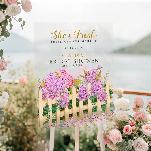 Señal Acrílica She's Off Market Elegant Script Bridal Welcome  (Subido por el creador)