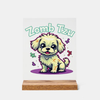 Señal Acrílica Shih Tzu Shihtzu Zombie Dog Halloween Oversized T-