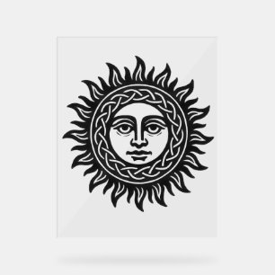 Señal Acrílica Sigilo del Rostro Solar - Emblema del Sol Negro