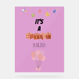 Señal Acrílica Signo acrílico de la ducha de bebé