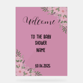 Señal Acrílica Signo acrílico de la ducha de bebé