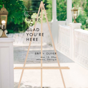 Señal Acrílica Signo de acrílico de bienvenida de boda minimalist