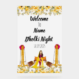 Señal Acrílica Signo de acrílico nocturno de Floral Dholki