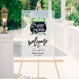 Señal Acrílica Signo de bienvenida acrílico | Baby Shower de Hall