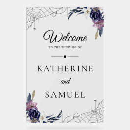 Señal Acrílica Signo de bienvenida acrílico Boda de Halloween