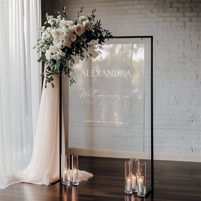 Señal Acrílica Signo de bienvenida acrílico Boda mínimo moderno (Modern Minimal Wedding Acrylic Welcome Sign)