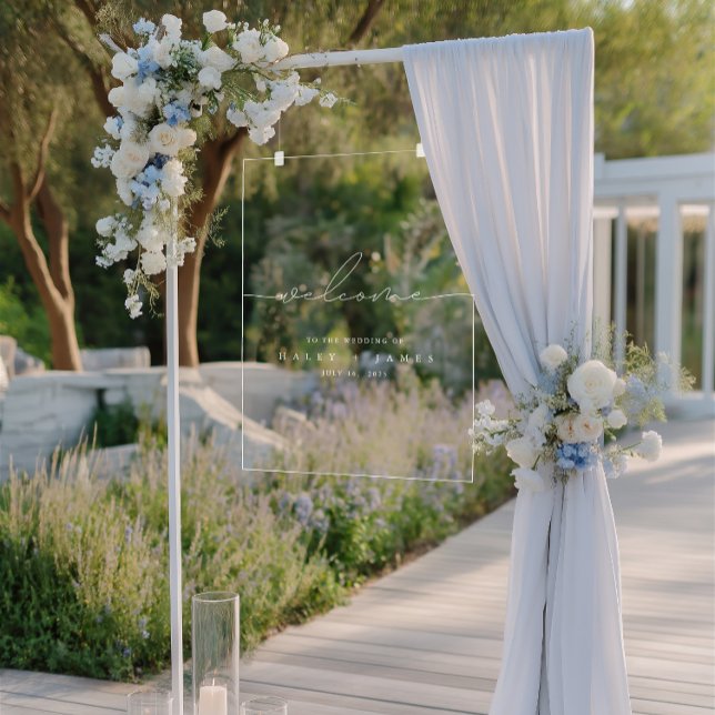 Señal Acrílica Signo de bienvenida acrílico Boda moderno minimali (Minimalist Modern Wedding Acrylic Welcome Sign)