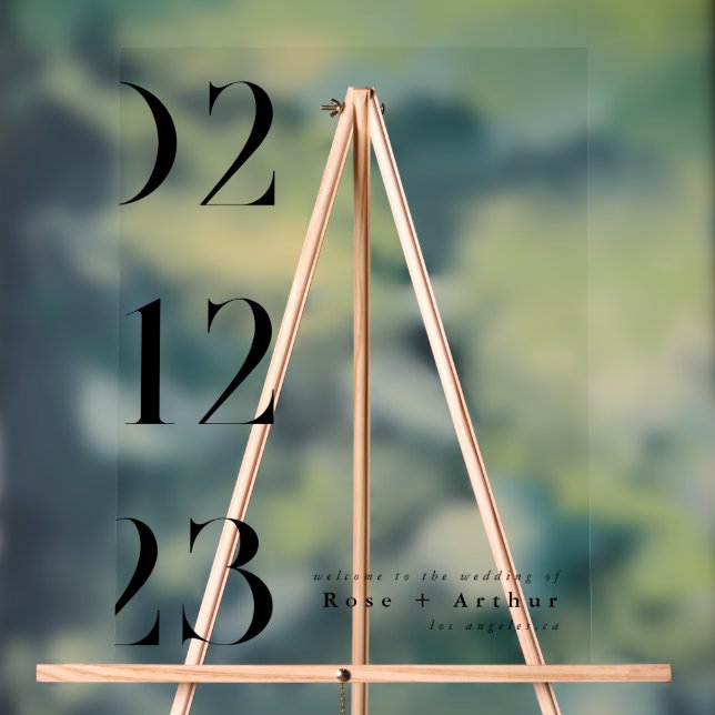 Señal Acrílica Signo de bienvenida acrílico boda moderno minimali (Neutral )