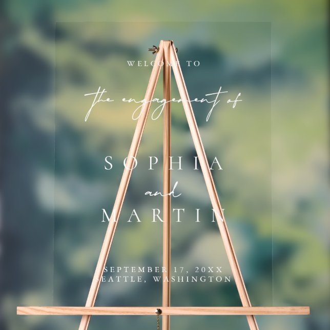 Señal Acrílica Signo de bienvenida acrílico de compromiso moderno (Neutral )