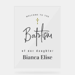 Señal Acrílica Signo de bienvenida acrílico del bautismo de bebé