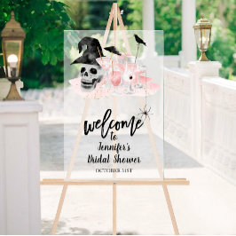Señal Acrílica Signo de bienvenida acrílico | Halloween Bridal Sh