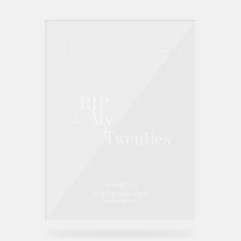 Señal Acrílica Signo de bienvenida al Fiesta QEPD 20