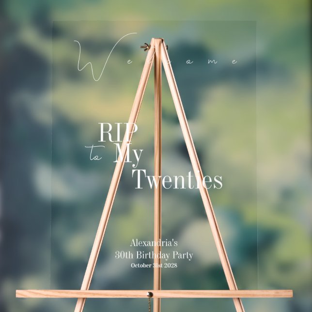 Señal Acrílica Signo de bienvenida al Fiesta QEPD 20 (Neutral )