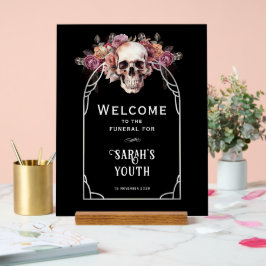 Señal Acrílica Signo de bienvenida al funeral de cumpleaños númer