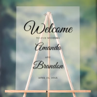 Signo de bienvenida boda Rótulo acrílico congelado