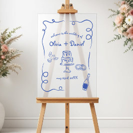 Señal Acrílica Signo de bienvenida con letras de mano extravagant