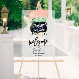 Señal Acrílica Signo de bienvenida de acrílico escarpado Baby Sho