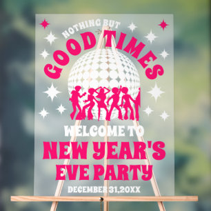 Señal Acrílica Signo de bienvenida de Año Nuevo acrílico escarcha