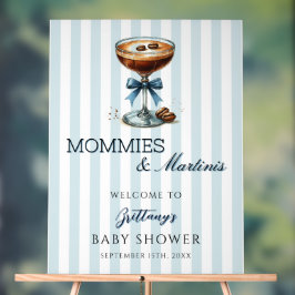 Señal Acrílica Signo de bienvenida de Baby Shower azul para momia